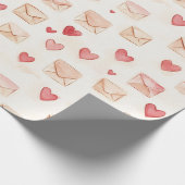 Red Hearts Cream Envelopes Love  Cadeaupapier (Hoek)