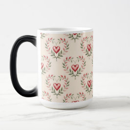 Red Hearts Cream Morphing Mug Magische Mok