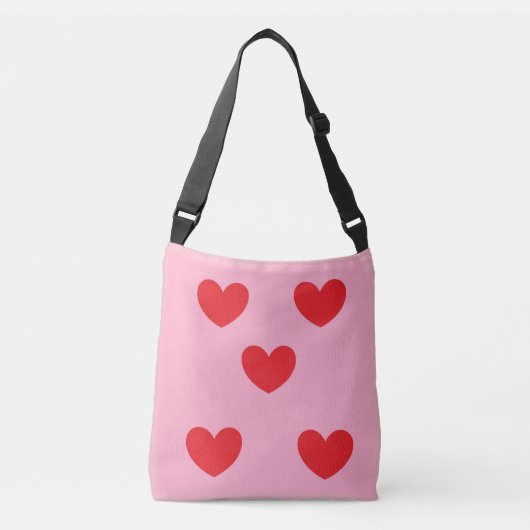 Red Hearts crossbody tas (Voorkant)