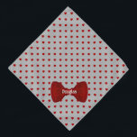 Red Hearts Cute Bow Stropdas Personalized Gray Pet Bandana<br><div class="desc">Rode harten stroomden over een grijs canvas, eindigend met een schattig bijbehorend boegachtig stropdas, en gepersonaliseerd met de naam van je huisdier. Vul de sjabloon in om de naam van uw huisdier toe te voegen, of verwijder de naamoptie helemaal; welke u verkiest. De achtergrondkleur kan worden veranderd, gebruikend uitgeeft menu....</div>