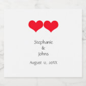 Red Hearts Cute Couple 2023 Wedding Valentijnsdag Bier Etiket (Enkel label)
