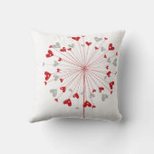 Red Hearts Dandelion Love Whimsical Cute Cushion Kussen (Achterkant)