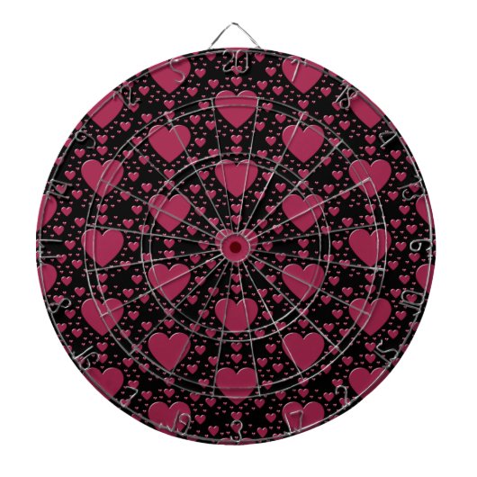 Red Hearts Decorative Dartboard Dartbord (Voorkant)