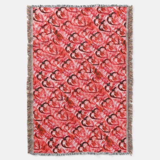 Red hearts deken (Voorkant Verticaal)