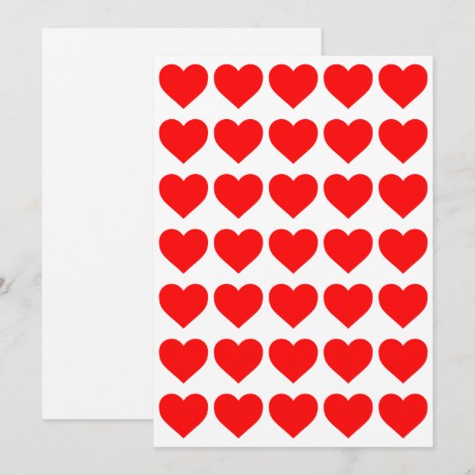 Red Hearts design patroon valentijn liefde Feestdagenkaart (Voorkant / Achterkant)