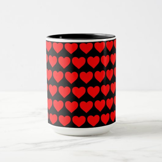 Red Hearts design pattern valentine love Mok (Midden)