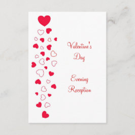 Red Hearts Design Valentijnsdag bruiloft receptie Informatiekaartje