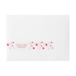 Red Hearts Design Valentijnsdag Wedding Adreslabel Wikkel
