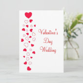 Red Hearts Design Valentijnsdag Wedding Kaart (Staand voorkant)