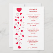 Red Hearts Design Valentijnsdag Wedding Kaart (Achterkant)