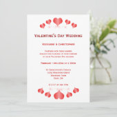 Red Hearts Design Valentijnsdag Wedding Kaart (Staand voorkant)