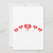Red Hearts Design Valentijnsdag Wedding Kaart (Achterkant)