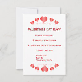 Red Hearts Design Valentijnsdag Wedding RSVP
