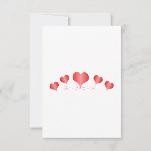 Red Hearts Design Valentijnsdag Wedding RSVP (Achterkant)