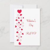 Red Hearts Design Valentijnsdag Wedding RSVP Kaart (Voorkant)