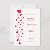 Red Hearts Design Valentijnsdag Wedding RSVP Kaart (Achterkant)
