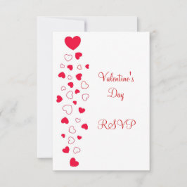 Red Hearts Design Valentijnsdag Wedding RSVP Kaartje