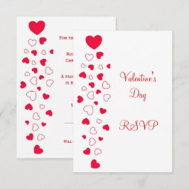 Red Hearts Design Valentijnsdag Wedding RSVP Kaartje