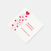 Red Hearts Design Valentijnsdag Wedding Servet (Hoek)