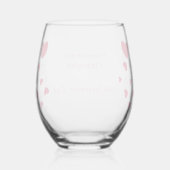 Red Hearts Design Valentijnsdag Wedding Wijnglas Zonder Voet (Achterkant)