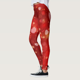 Red Hearts en Bokeh Leggings