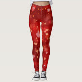 Red Hearts en Bokeh Leggings (Voorkant)
