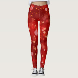 Red Hearts en Bokeh Leggings