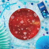 Red Hearts en Bokeh Papieren Bordje (Feest)