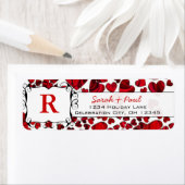 Red Hearts en Rozen Retouradreslabel Etiket (Insitu)