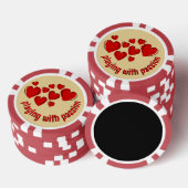 Red Hearts en tekst Leven met passie Poker Chips (Opstapeling)