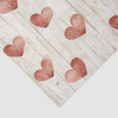 Red Hearts Faux Wood Tissuepapier (Detail)