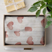 Red Hearts Faux Wood Tissuepapier (Geschenk)