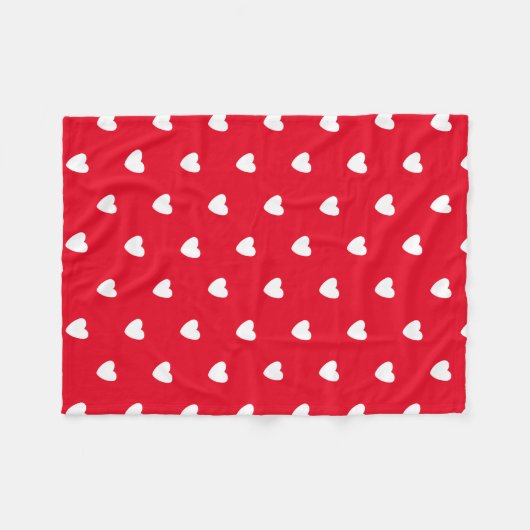 Red Hearts Fleece Blanket (Voorkant (Horizontaal))