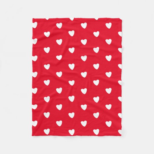Red Hearts Fleece Blanket Deken (Voorkant)