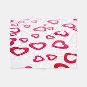 Red hearts fleece deken (Voorkant (Horizontaal))