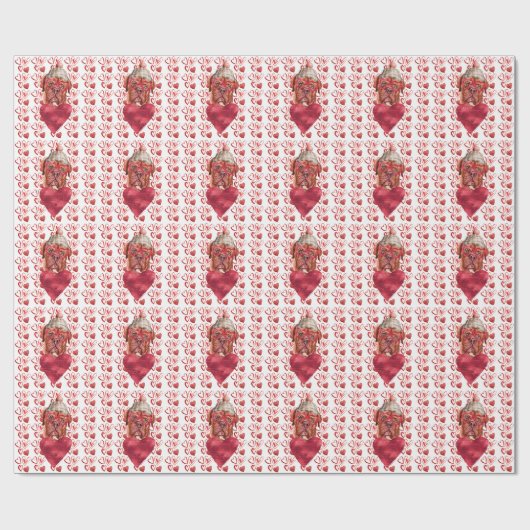 Red Hearts French Mastiff Hondenliefhebber Valenti Cadeaupapier (Vlak)