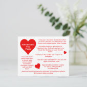 Red Hearts Fun Facts Valentijnsdag Card Feestdagenkaart (Staand voorkant)