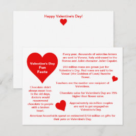 Red Hearts Fun Facts Valentijnsdag Card Feestdagenkaart