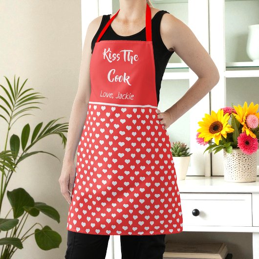 Red Hearts Funny Valentijn Cooking Schort