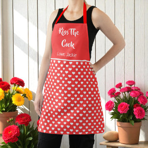 Red Hearts Funny Valentijn Cooking Schort