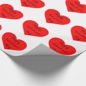 Red Hearts - gelukkige Valentijnsdag Cadeaupapier (Hoek)