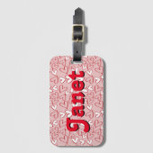 Red Hearts gepersonaliseerd Bagagelabel (Voorkant (verticaal))