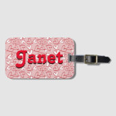 Red Hearts gepersonaliseerd Bagagelabel (Voorkant (horizontaal))