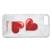 Red Hearts gepersonaliseerd Case-Mate iPhone Case (Achterkant (Horizontaal))
