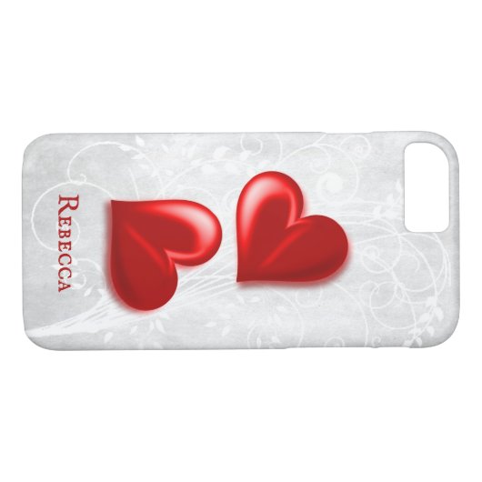 Red Hearts gepersonaliseerd Case-Mate iPhone Case (Achterkant (Horizontaal))