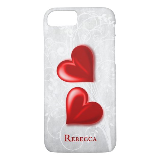 Red Hearts gepersonaliseerd Case-Mate iPhone Case (Achterkant)