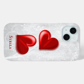 Red Hearts gepersonaliseerd Case-Mate iPhone Case (Achterkant (horizontaal))