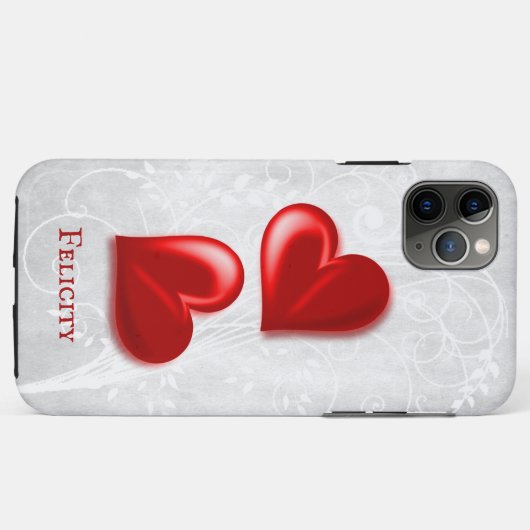 Red Hearts gepersonaliseerd Case-Mate iPhone Case (Achterkant (horizontaal))