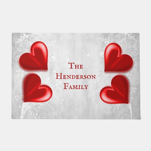Red Hearts gepersonaliseerd deurmat (Voorkant)