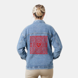 Red Hearts gepersonaliseerd Initiaal ontwerp Denim Jacket